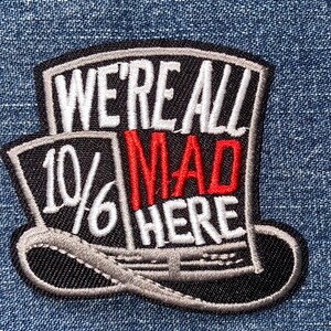 MAD HATTER Embroidery Patch Iron On Alice Wonderland