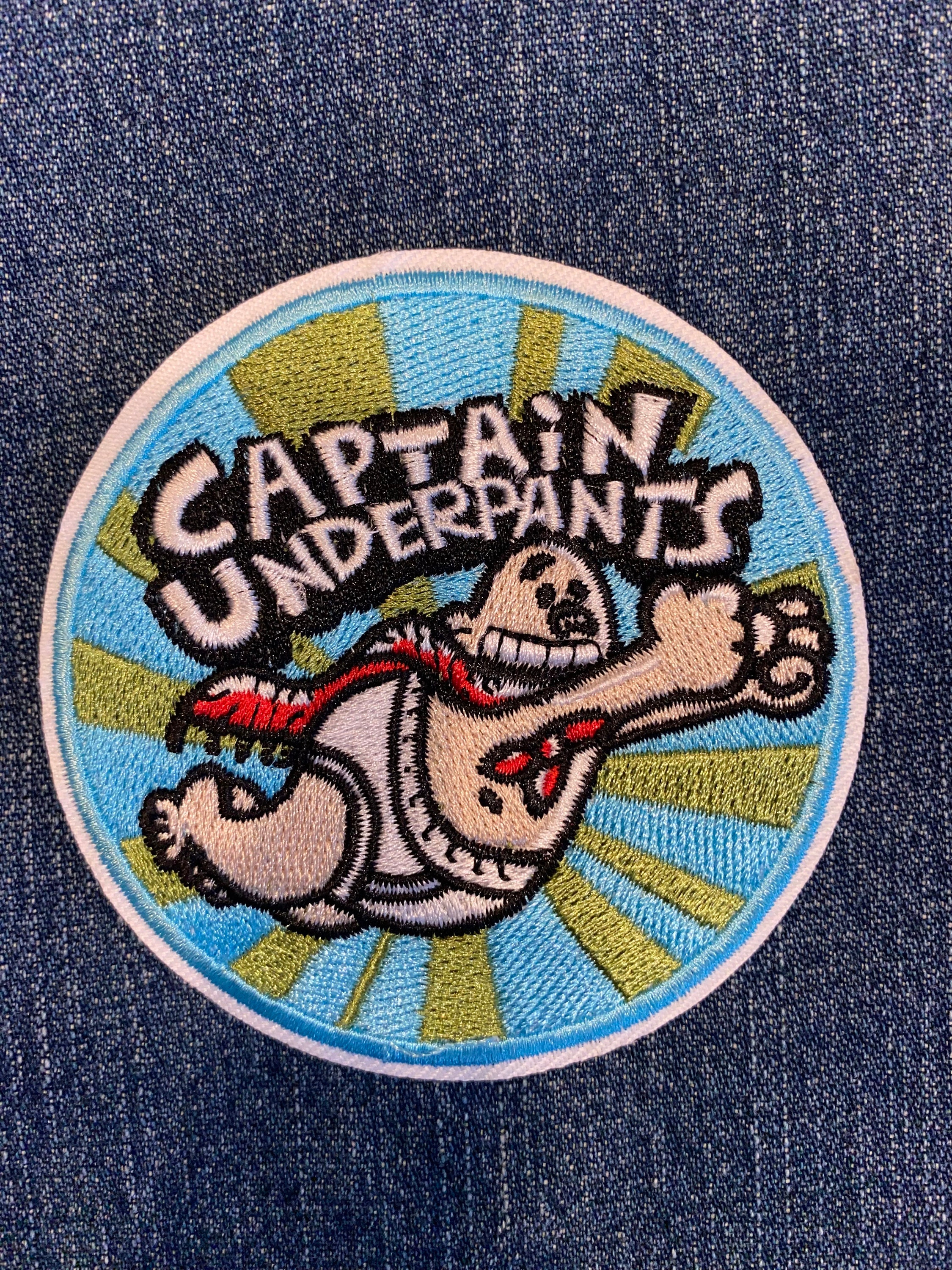 CAPTAIN UNDERPANTS Embroidery Patch Use Customize Your Denim Or Craft DIY  Kids Book