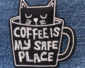 COFFEE CAT Embroidery Patch Iron On