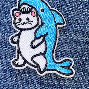 COSTUME CAT Embroidery Patch Iron On SHARK