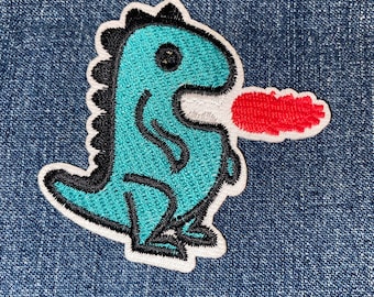 LITTLE DRAGON Embroidery Patch Iron On Fire Breathing