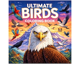 Adult Bird Coloring Book – Printable Nature Art, Eagles, Owls (PDF Pattern)