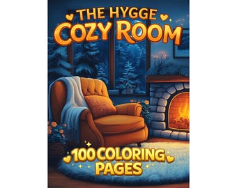 Hygge Cozy Room Coloring Book Printable – 100 Relaxing Interior Pages