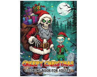 Creepy Christmas Coloring Book for Adults – Spooky Holiday Printable PDF