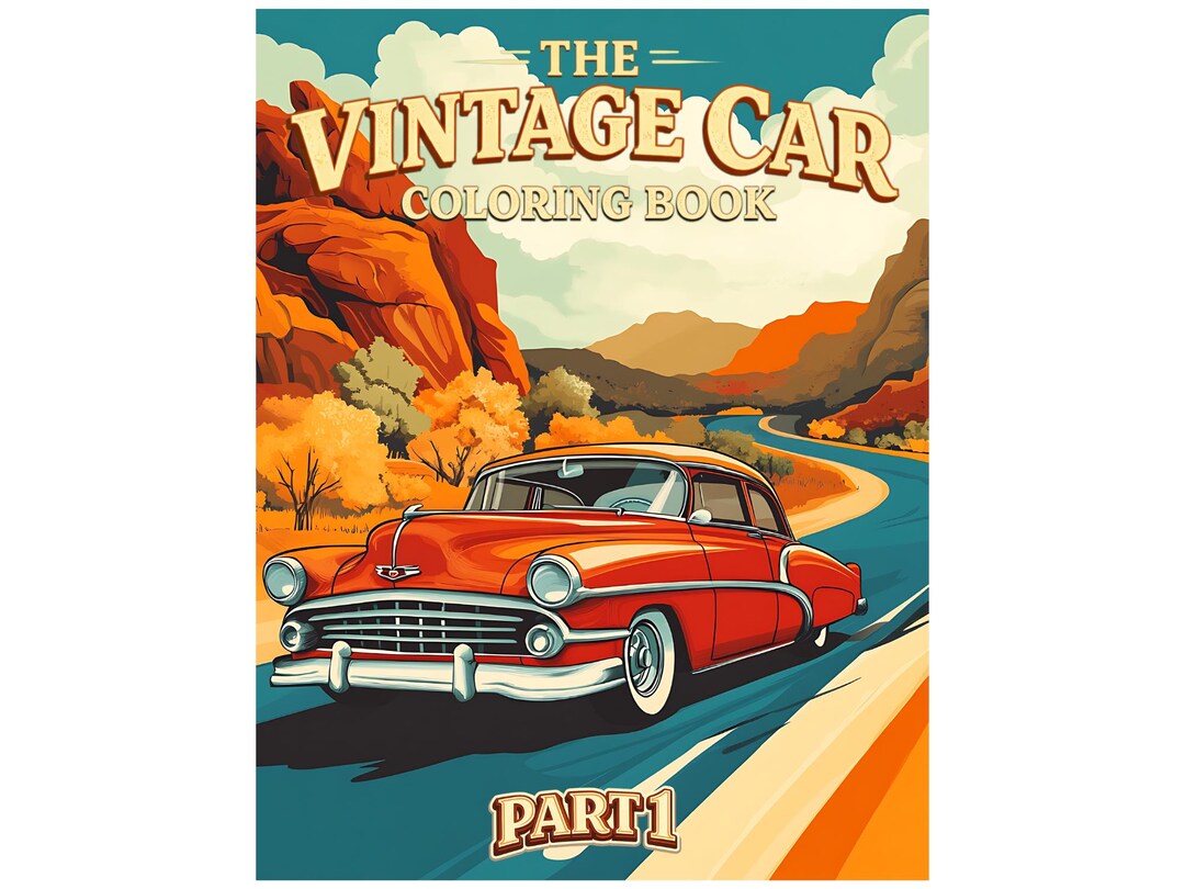 Vintage Car Coloring Book Printable PDF – Classic Car Pages Digital ...