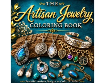 Artisan Jewelry Coloring Book Printable Handmade Adult Coloring Pages Digital Download