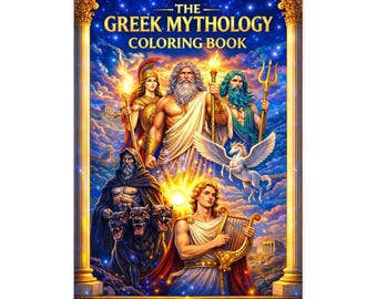 Greek Mythology Coloring Book, Printable Fantasy Mythical Creatures and Legends Pages