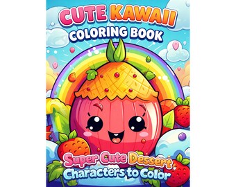 Kawaii Dessert Coloring Book Printable PDF – 100 Coloring Pages