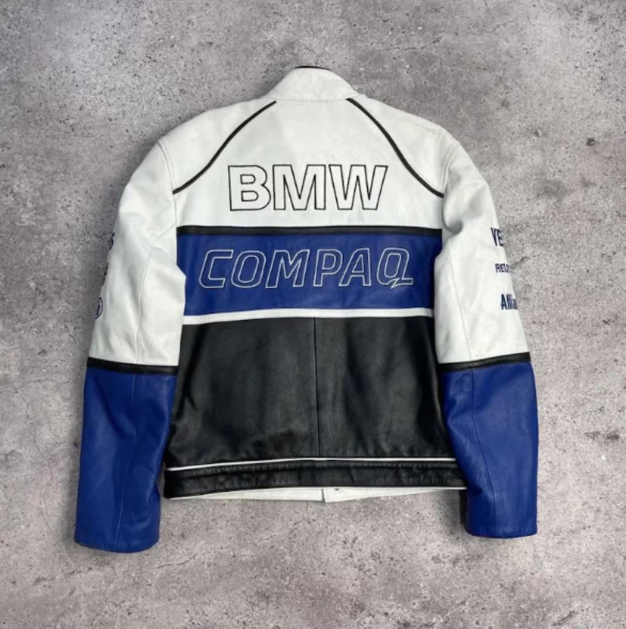 BMW Compaq Biker Racing Leather Jacket Handmade Motorcycle Racing ...