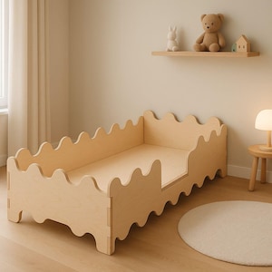 Modern Kids Bed DXF File – Tool-Free Assembly | CNC Cut | 900x2000 mm | 18mm Plywood-Instant Download