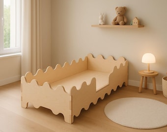 Modern Kids Bed DXF File – Tool-Free Assembly | CNC Cut | 900x2000 mm | 18mm Plywood-Instant Download