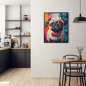 Dog prints pictures | Funny Pug art print | 10 PRINT SIZES INCLUDED | pug dog print | pug artwork | custom pug art | pug art print