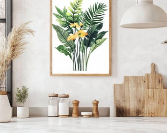 Mimosa Floral Wall Art | Botanical Tropical Print (Digital Download)