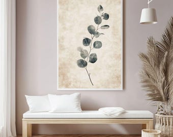 Botanical Eucalyptus Art Print | Minimalist Plant Wall Decor (Digital Download)