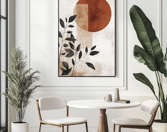 Botanical Leaf Print | Modern Terracotta Wall Art (Digital Download)