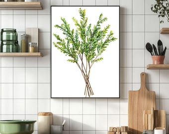 Mimosa Botanical Art Print | Minimalist Floral Wall Decor (Digital Download)