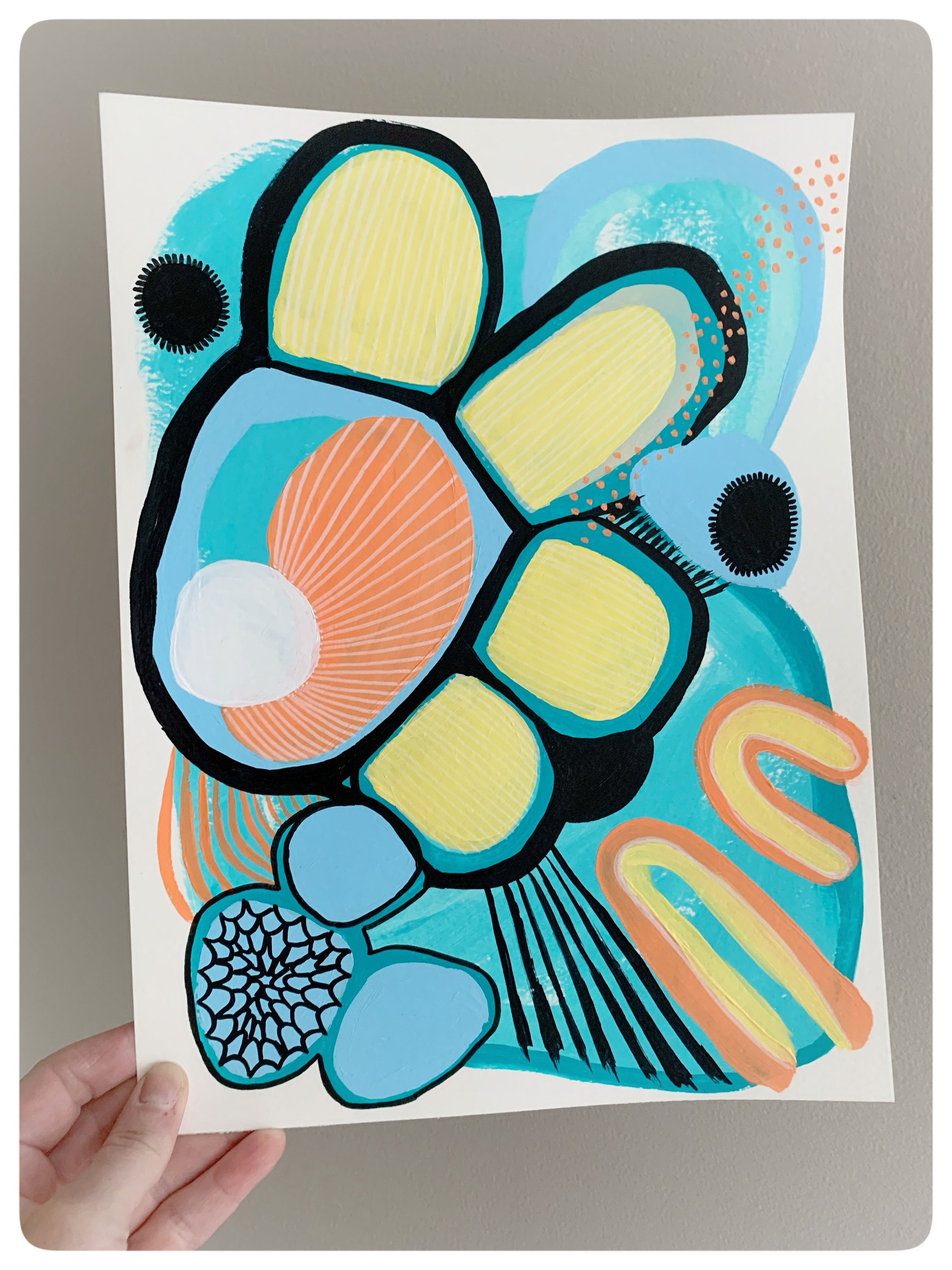 Art & Collectibles Acrylic Contemporary Art Abstract Marks on Paper Art