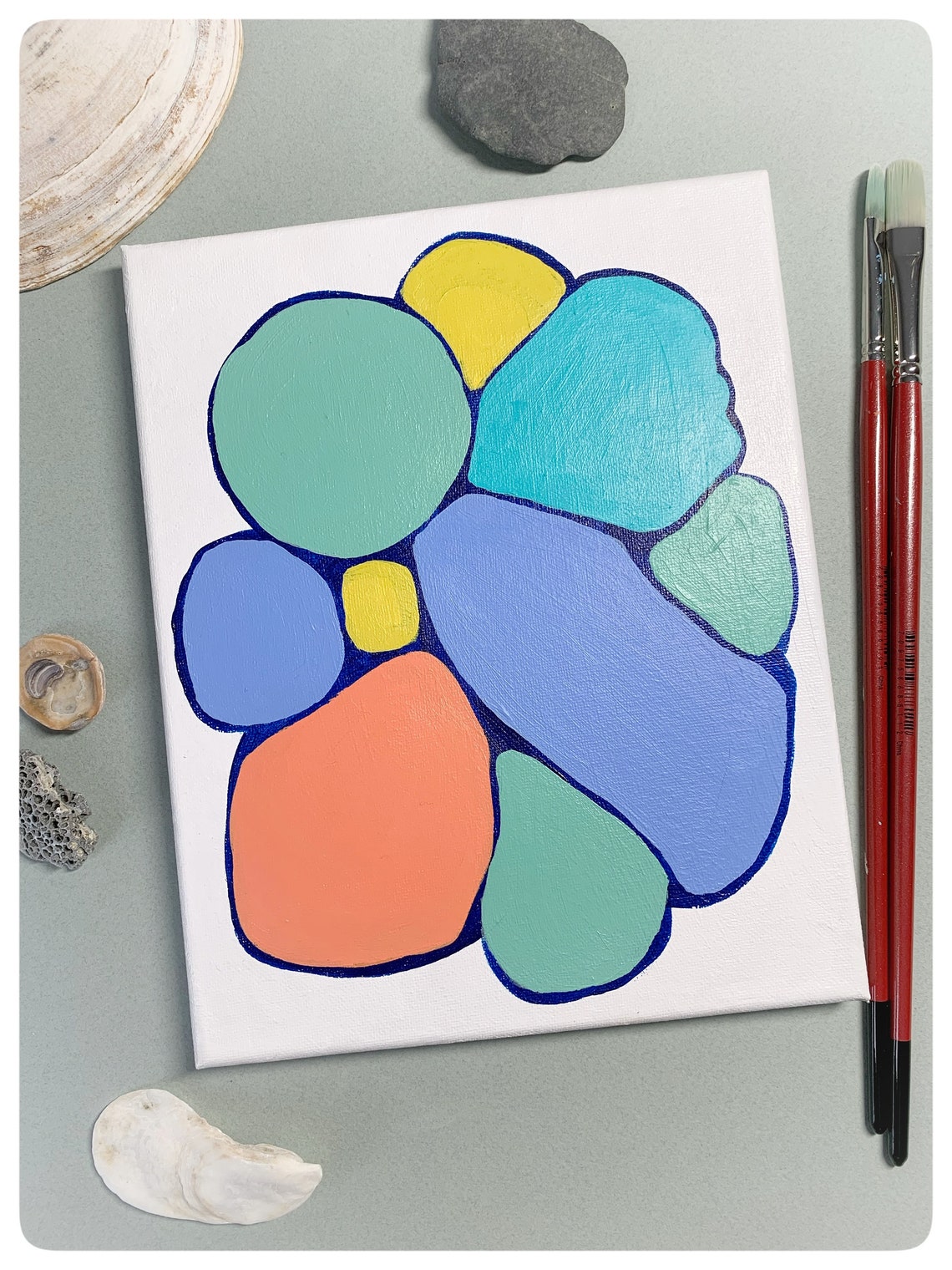 Abstract Shapes Art Original Abstract Painting Modern | Etsy