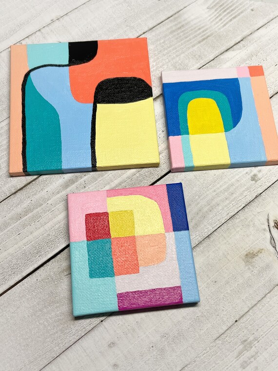 Colorations Mini Canvases and Easel - Set of 6 (Item #POLLOCK)