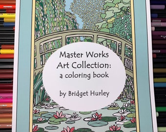 Master Works Art Collection Coloring Book, Adult Coloring Book, Art Lovers Coloring Collection, Impressionist Art Coloring, Artful Coloring