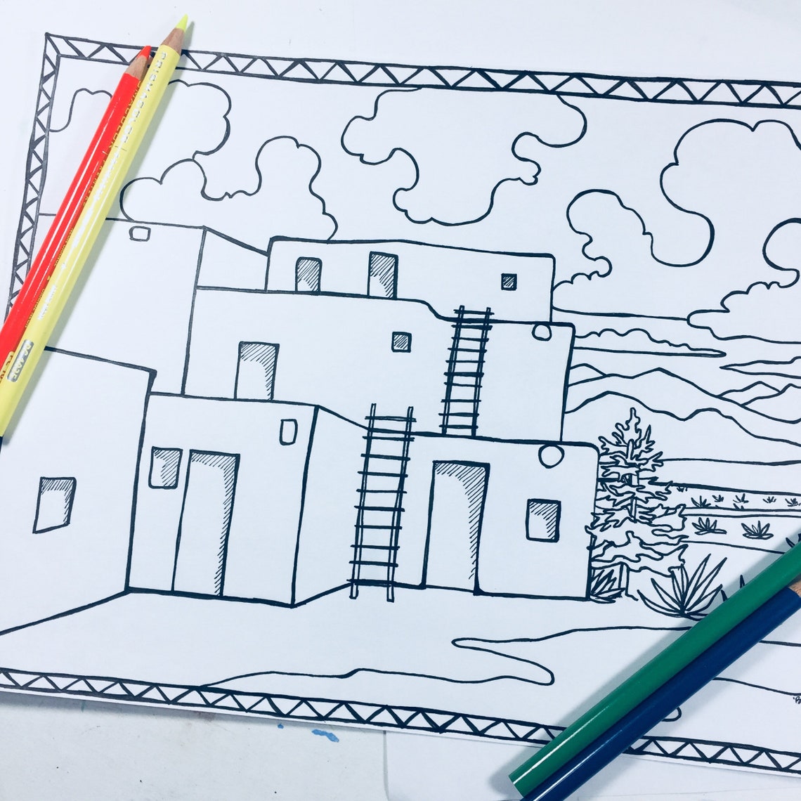 The American Southwest Coloring Book Digital Download Adult | Etsy