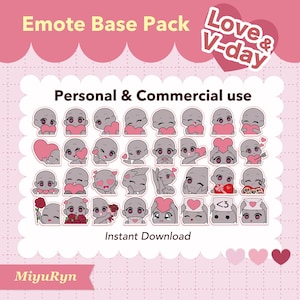 Basispakket Valentijnsdag-emote: doe-het-zelf Twitch-/Discord-emotes (PSD)