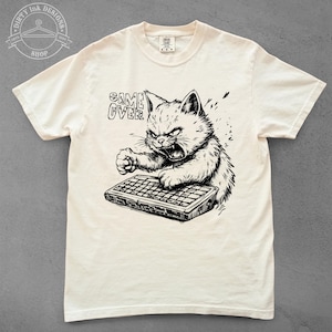 Hot head Cat T-shirt - Funny Gamer Rage Quit Shirt, Angry Cat Gaming Tee, Nerdy Gift for Gamer