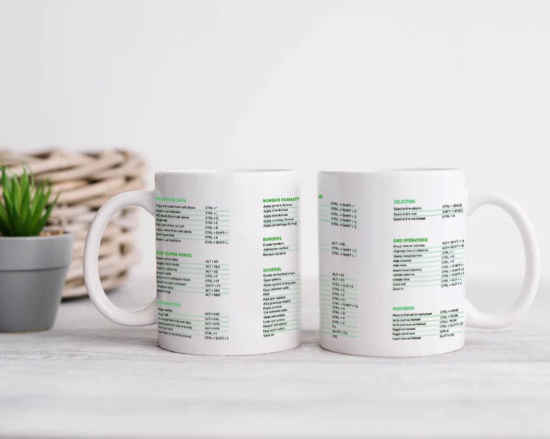 Excel Shortcut Mug Excel Shortcuts White Glossy Mug Etsy Nederland Excel Shortcut Mug Excel Shortcuts White Glossy Mug Etsy Nederland