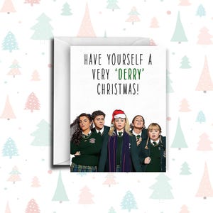Carte de Noël Derry Girls / Carte personnalisée / Spécial Noël / Père Noël / Noël / LGBTQ / Couple / Joyeux Noël / Série TV / Netflix / Gay
