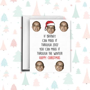 Carte de Noël Britney / Britney Spears / LGBT / Père Noël / Noël / Gay / Chanteur / Happy Xmas / Célébrité / Années 2000