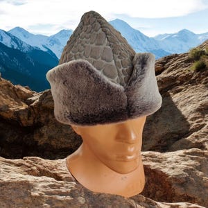 Berretto di lusso in vera pelle e Bork Kalpak - Cappello invernale elegante e caldo in stile russo, berretto invernale da uomo Resurrection Ertugrul