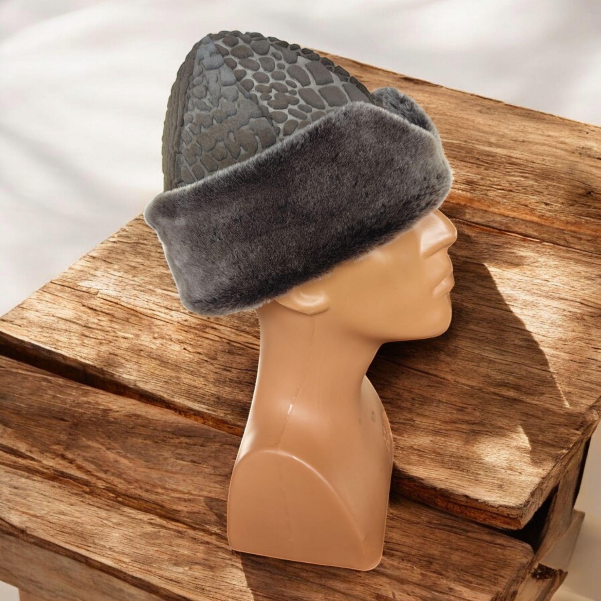 Genuine Leather Bork Kalpak Beret - Handmade Russian Winter Hat - Etsy