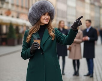 Handmade Fox Fur Ushanka – Real Leather Russian Winter Hat