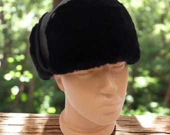 Genuine Leather Winter Hat with Ear Flaps, Pilot Beanie