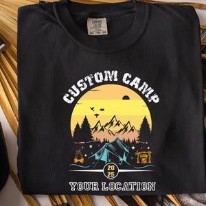 Personalized Comfort Colors Camping Shirt: Custom Camp Name Tee
