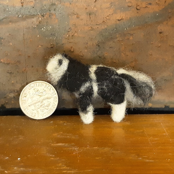 PETites Needle Felted Wool Pinto Horse Pony Miniature Dollhouse