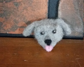 Brooch Pin Puppy Dog Needle Felted Wool