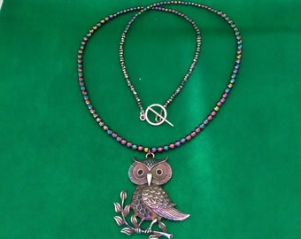 Rainbow Owl Necklace