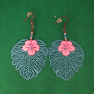 Monstera Leaf Earrings image 1