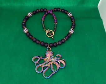 Rainbow Octopus Necklace