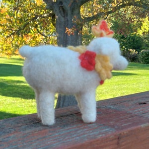 Primitive Autumn Sheep Needle Felted Wool Sculpture image 3