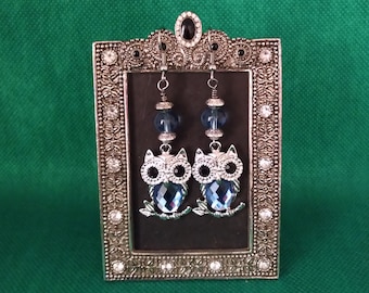 Blue Owl Earrings