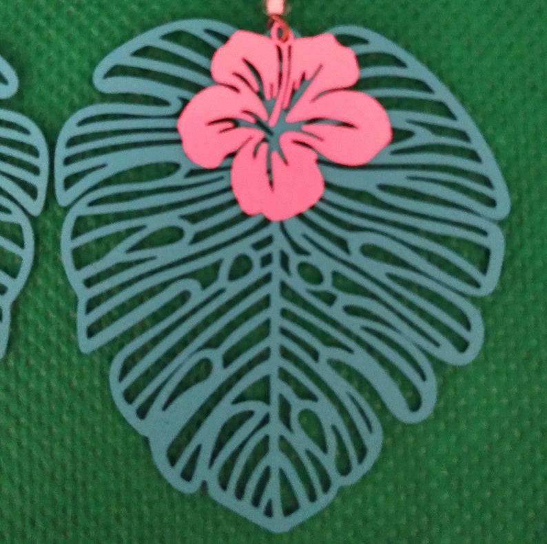 Monstera Leaf Earrings image 7