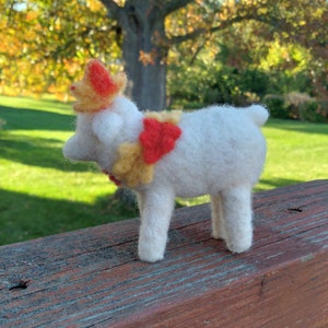 Primitive Autumn Sheep Needle Felted Wool Sculpture image 6