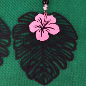 Monstera Leaf Earrings image 4