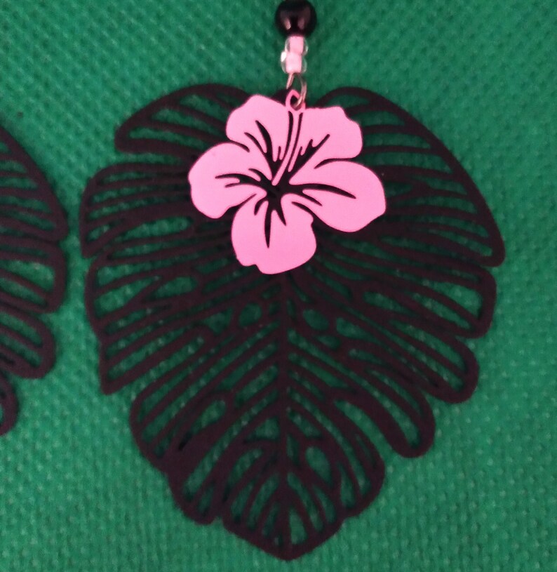 Monstera Leaf Earrings image 4