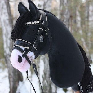 Hobby Horse Pony Size, Black Horse, Gift For Horse Lover