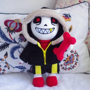 Underfell Red Undertale Sans Plush, Gamer Boyfriend Gift, Kawaii Plushie, Stuffed animal, Sans Undertale