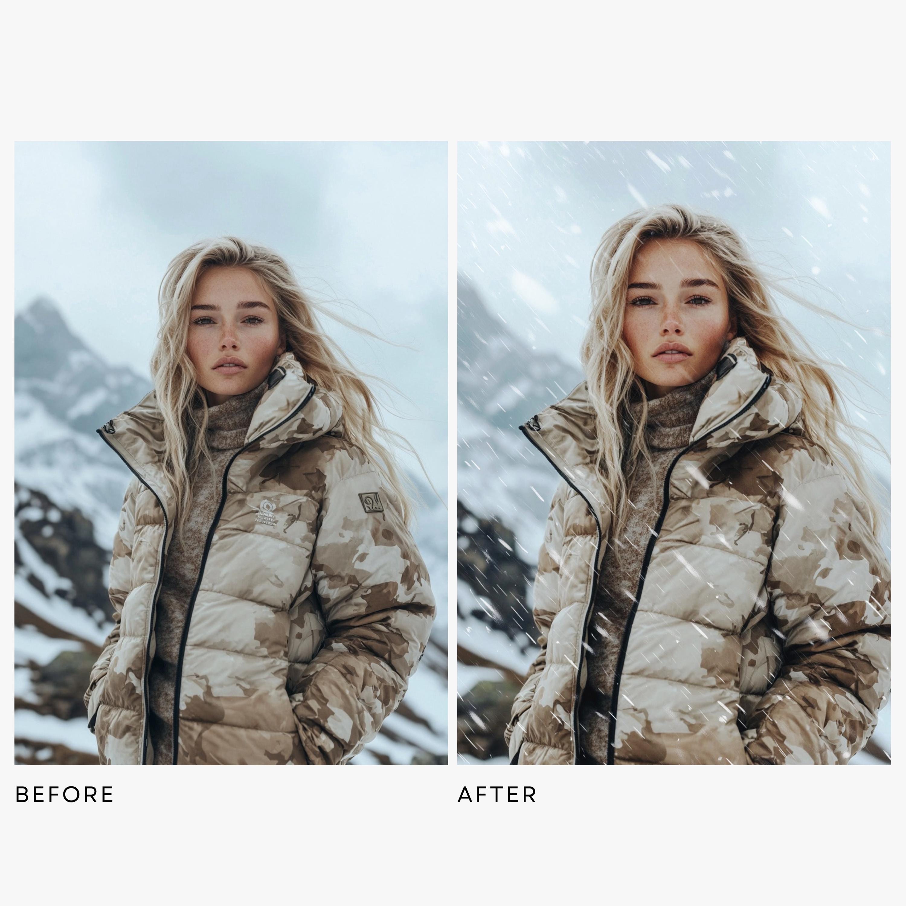 20 Falling Snow Overlays, Realistic Falling Snow, Fast Rain, Photoshop ...