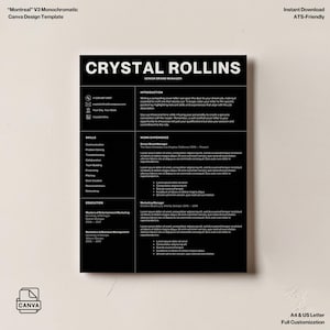 Plantilla de CV minimalista, plantilla de CV creativa y limpia, diseño de tipografía minimalista, minimalista, blanco y negro, carta de presentación